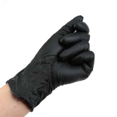 Перчатки нитриловые черные Serwo, размер L (в упаковке 100 шт.), SOLID КА015576 фото